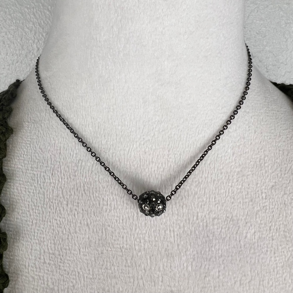 ☘️5/$25 Express Gunmetal Rhinestone Dainty Choker Necklace Boho Goth Whimsy